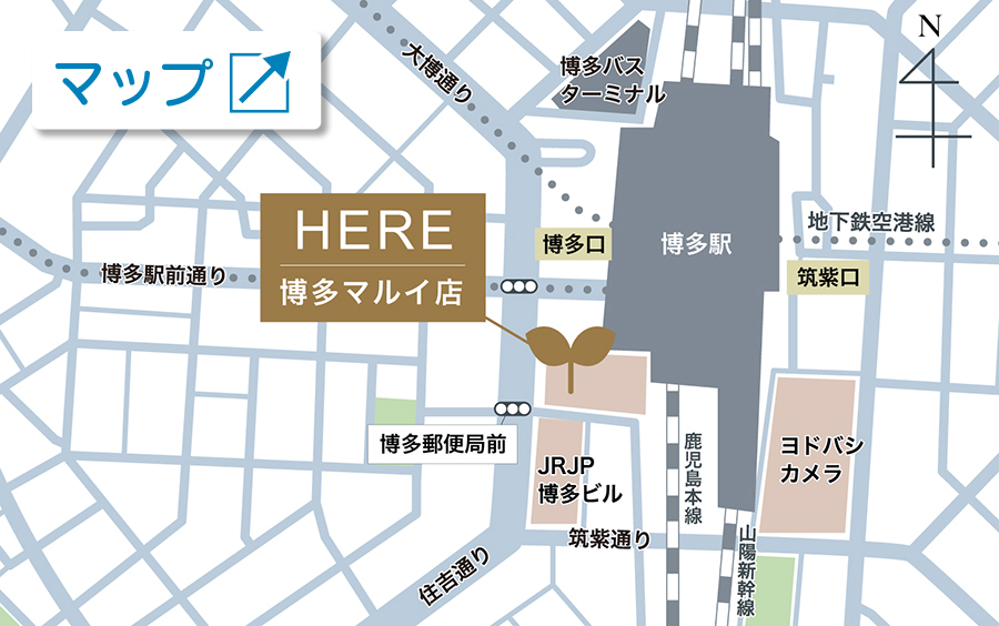 リラコラ博多マルイ店の案内地図
